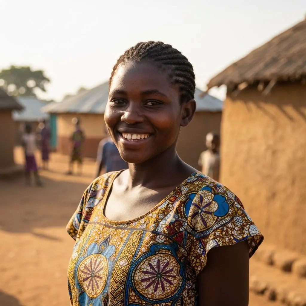 Smiling African woman with radiant skin
