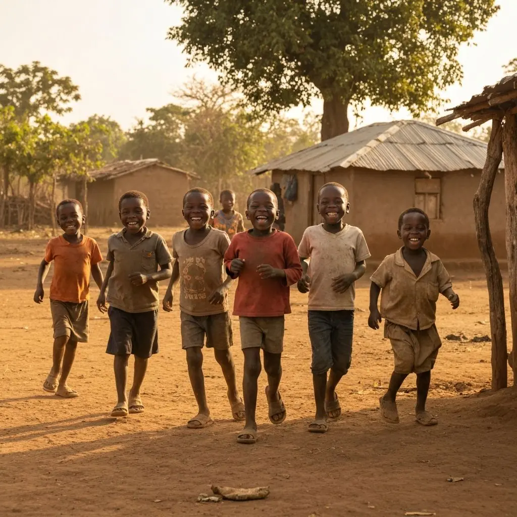 Smiling children in the community